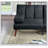Black Polyfiber Adjustable Sofa Bed Living Room Solid wood Legs Plush Couch