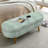 Oval Bench In Cyan, Rubber Wood Legs, 43.5"x16"x16", Hand - Crafted, Footstool Or Seat Role, Frame, Storage Function Bench, Made, Purpose, Option-1378693884