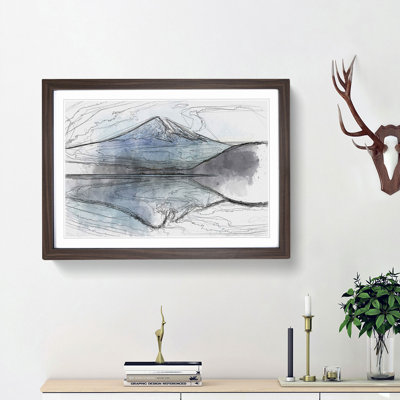 Mount Fuji in Japan in Abstract - Picture Frame Graphic Art Print