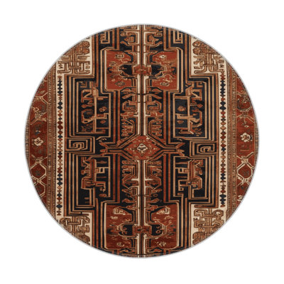 ArtDeco Brown Indoor and Outdoor Area Rug