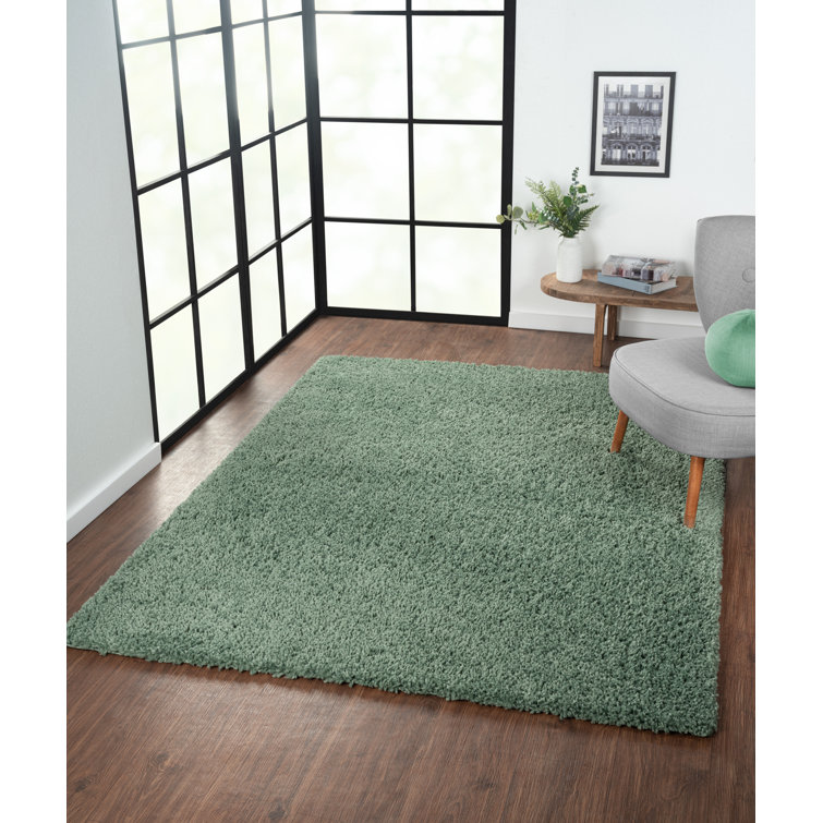 Lush shaggy carpet in green