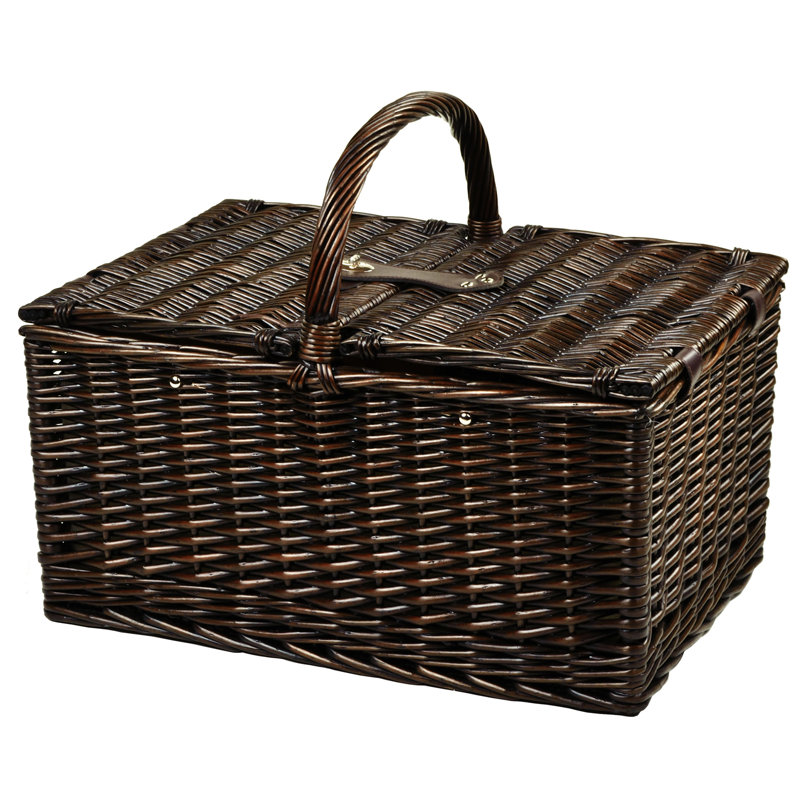 Panier de pique-nique avec couverture et ensemble de café