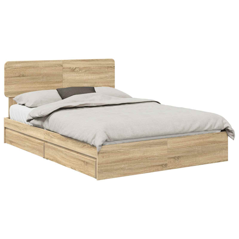 Bed, Sonoma Oak, European Kingsize (160 x 200 cm)