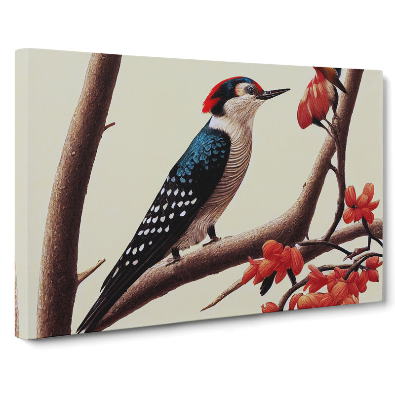 Vintage Woodpecker Bird Vol.1 - Wrapped Canvas Print, 35cm H x 50cm W x 3cm D