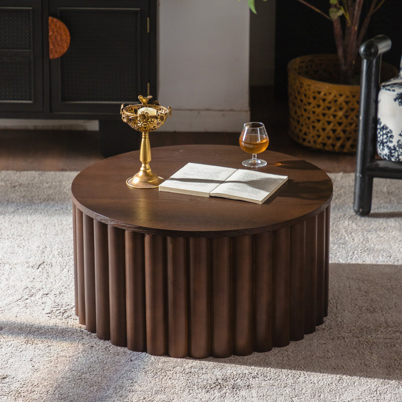 Table à thé en bois pour le salon sans assemblage, Noyer
