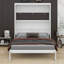 Lit escamotable polyvalent avec tablettes de rangement-336090376