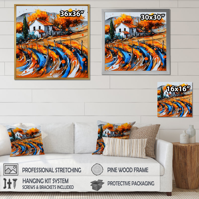 Rolling Vineyard In Provence France I - Art mural de vignoble, H 30 po x l 30 po, Bronze