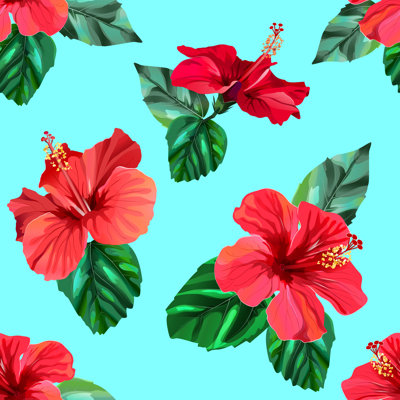 Witt Red Hibiscus by Mandryna - Wrapped Canvas Print