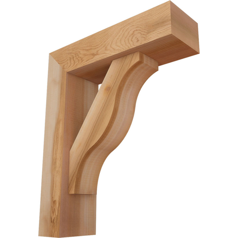 Funston Block Offset Brace Bracket, 22 x 18, 5 1/2"W Western Red Cedar (Smooth)