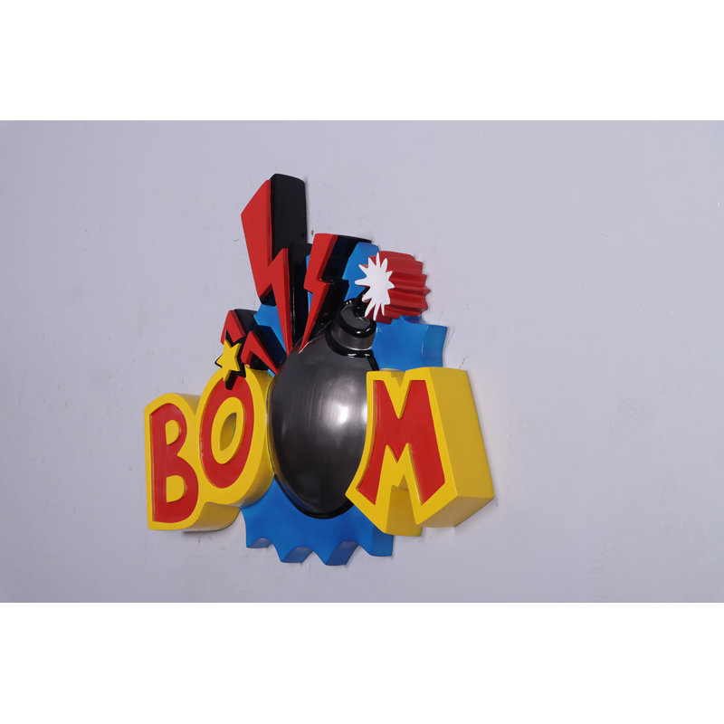 Boom Handpainted Fiberglass Wall Art Decor