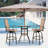 Outdoor Bar Table With Umbrella Hole Metal Patio Bar Table Outdoor Bar Height Table Pub Table For Patio High Top Table