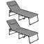 Ensemble de chaise longue d'extérieur pliable avec dossier inclinable