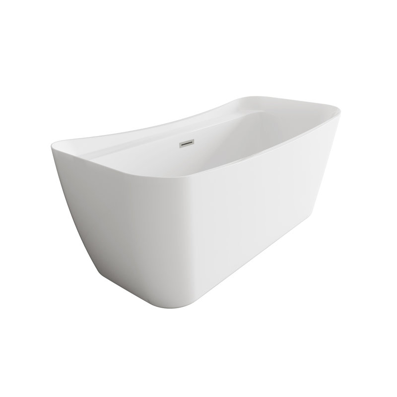 Dezra 66.94'' x 30.75'' Soaking Bathtub, Brushed Nickel