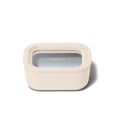 Caraway Mini Rectangle Container w/ Lid, Cream