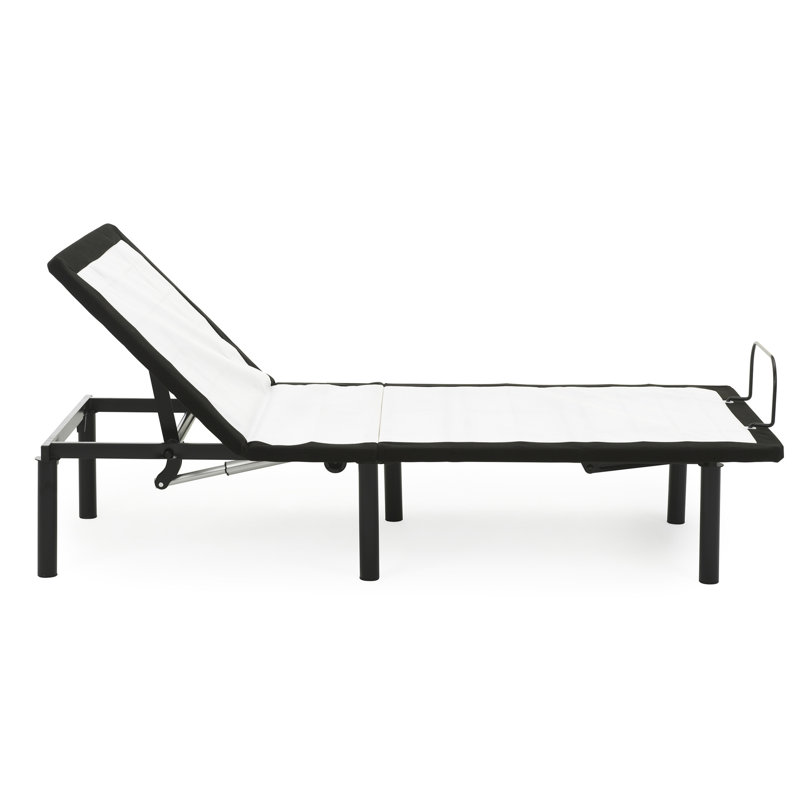 Base réglable pour lit de taille en métal gris, option tête haute via un accès à distance câblé, facilité de douleurs articulaires, profondeur de 74,4 po, largeur de 51,83 po, hauteur de 14,57 po, lit double en métal de 82,05 lb, fonction incluse, rehausser