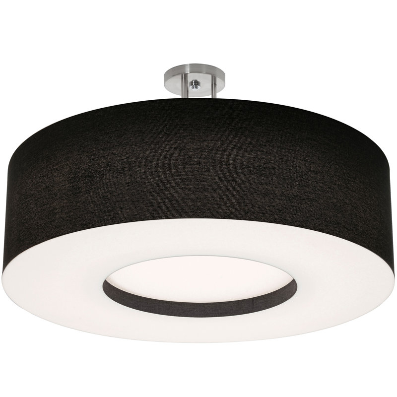 Montclair LumaFuse Semi Flush Mount, Black, 10" H x 15" W x 15" D, No