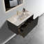 U057-Etna30w-308 Ensemble de meuble-lavabo flottant rayé avec lavabo en céramique Etna-447372648-447372654