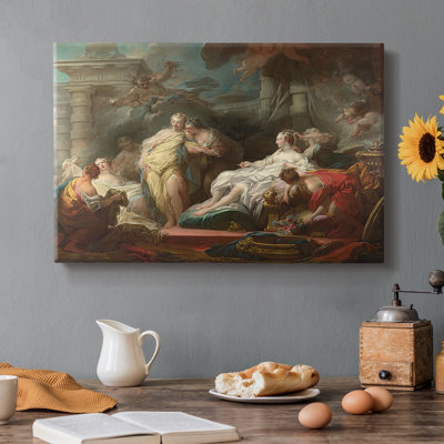 Psyché montrant ses sœurs et ses cadeaux de Cupidon-Jean-Honoré Fragonard - Toile tendue avec châssis - 1753