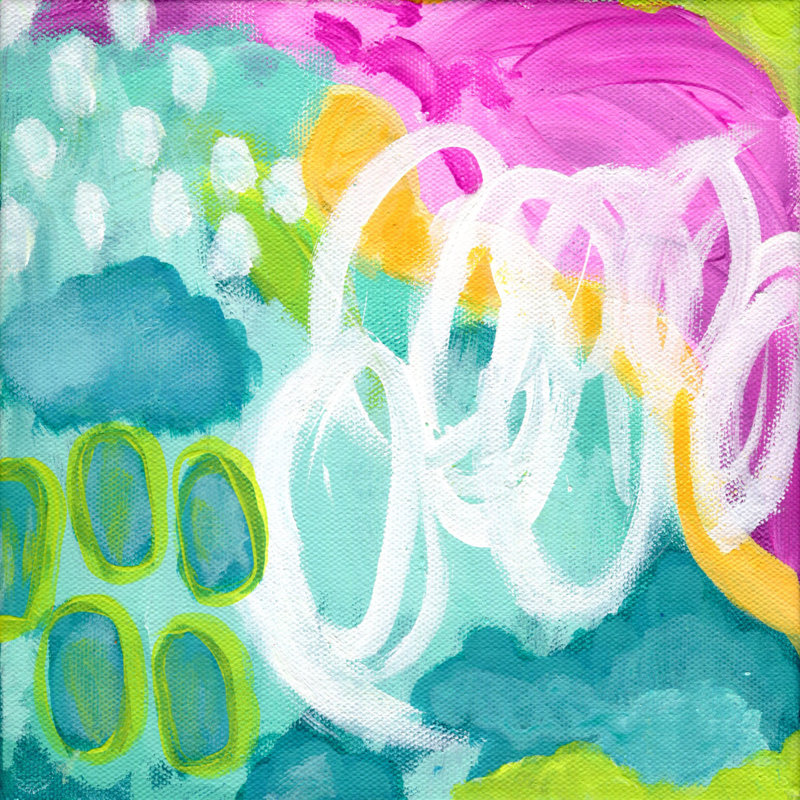 « happy clouds » par jill lambert, reproduction d’art sur toile tendue, H 48 po x l 48 po x P 1,5 po