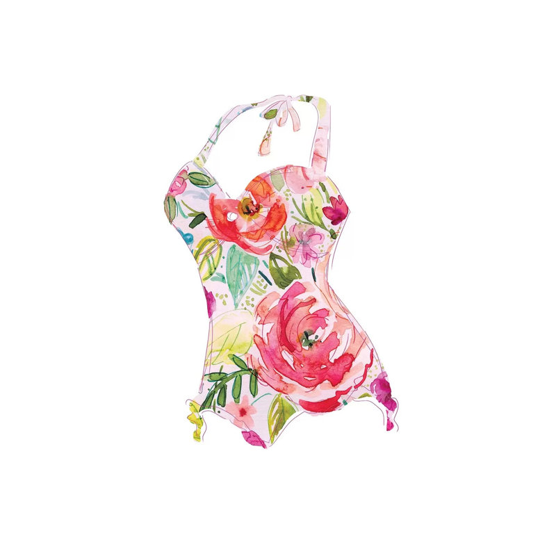 Tropical Swimwear II by Carol Robinson - Painting on Canvas, Wrapped Canvas, 20.32 cm H x 30.48 cm W