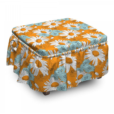 Housse pour repose-pieds marguerites spring season