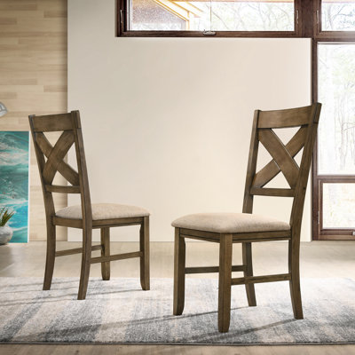 Chaises de salle à manger rembourrées en bois massif Kalieb