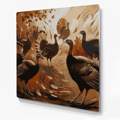 «Thanksgiving Turquie», silhouettes et illustrations, art mural en métal brun
