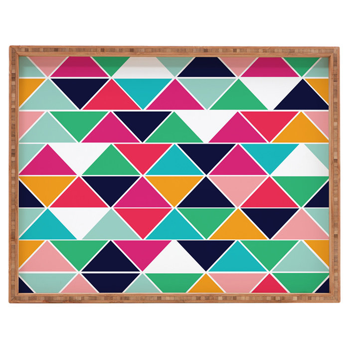 Vy La Love Triangle Ottoman/Coffee Table Tray, 1.75'' H x 18'' W x 14'' D