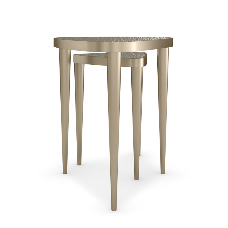 Cuff Links Glass Nesting End Table
