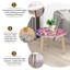 Ensemble de 2 tables basses gigognes triangulaires Mandala Crescent Moon Planets Pastel Colors