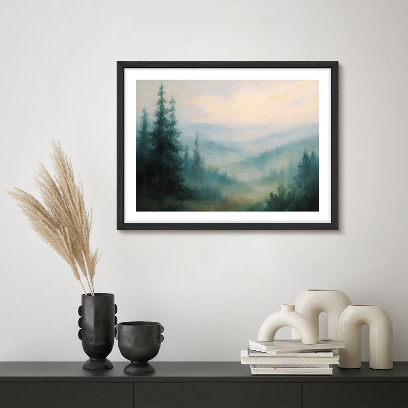 Reproduction de paysage encadrée pour la maison, 8 po x 10 po, H 8 po x l 10 po, Noir