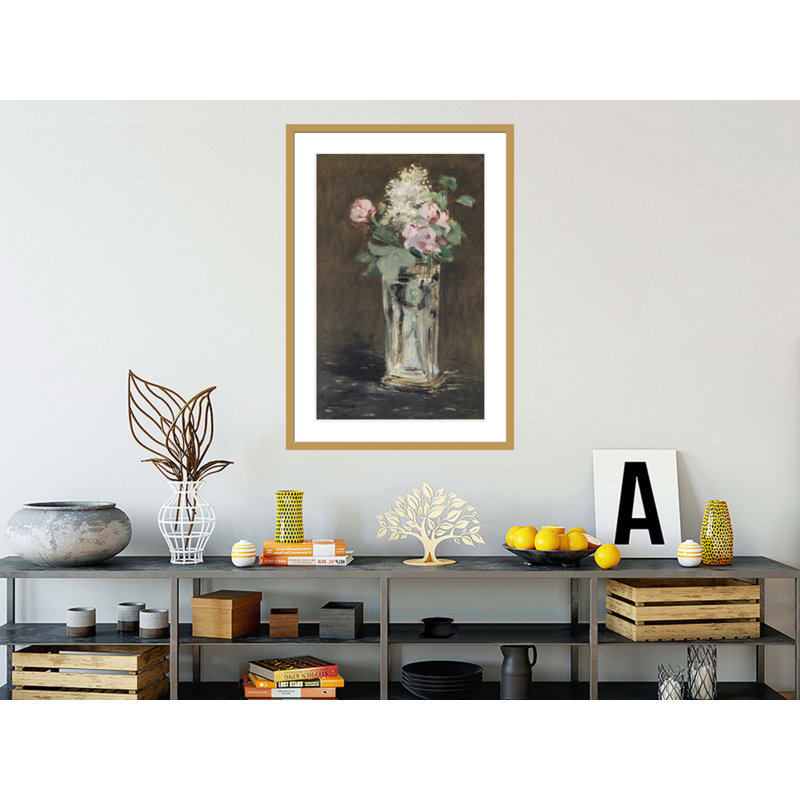 «Flowers in a Crystal Vase 1882» par Edward Manet, impression giclée sur cadre, H 41,5 po x l 28,98 po