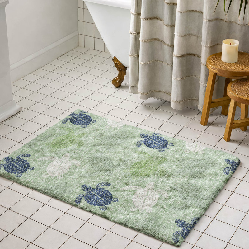 Tapis tortues de qualité supérieure lavable à la machine Dream ADS192, Vert, 1 pi 8 po x 2 pi 6 po