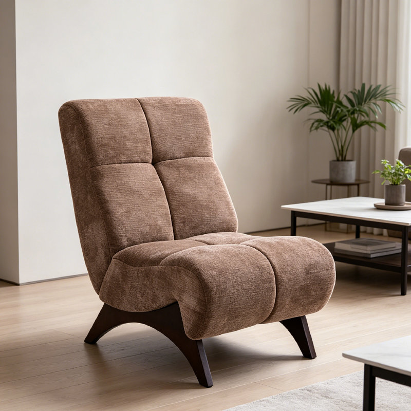 Upholstered Accent Chair, Brown