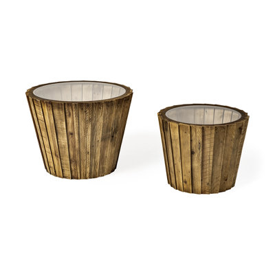 Hillpoint Glass Top End Table Set