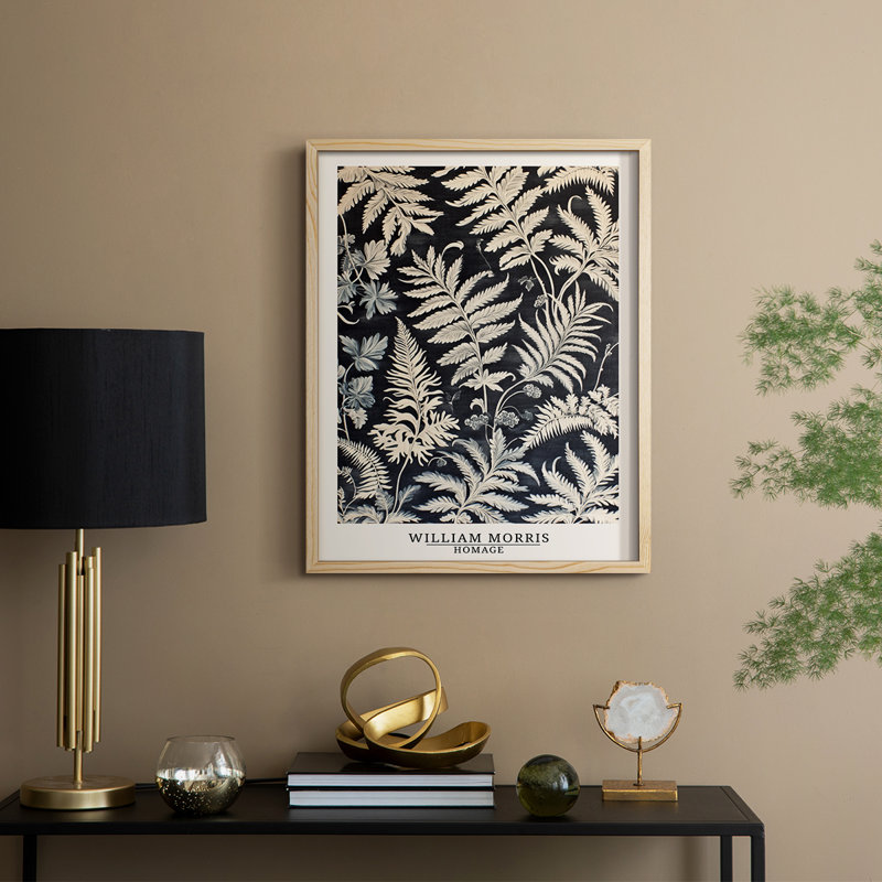 WM MORRIS Series DCCXCVI Framed Print - Solid Wood, Natural, 11'' H x 9'' W
