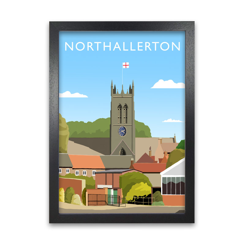 Northallerton Yorkshire by Richard O'Neill - Single Picture Frame Print, 84.1 cm H x 59.4 cm W, Black