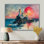 «Pink Blue Summer Coastal Astral Observerals - Reproductions d'art mural