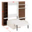 Lit escamotable avec armoire de rangement, tablettes ouvertes, façade de canapé et port USB pour un gain d'espace au sol.-1508674978