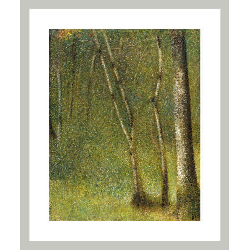 «The Forest at Pontaubert» par Georges Seurat, impression giclée encadrée, 28.1" H x 23.5" W