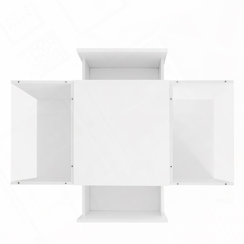 Table basse à 2 tiroirs avec compartiment de rangement ouvert et 2 tiroirs cachés, Blanc