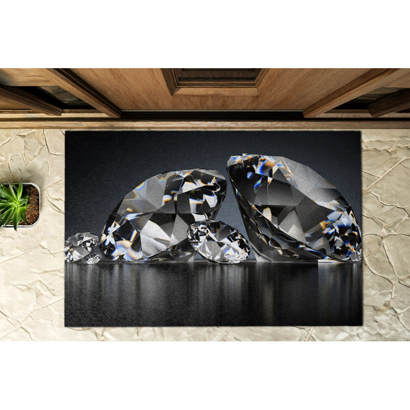 Non-Slip Geometric Outdoor Doormat, W100 x L150 cm