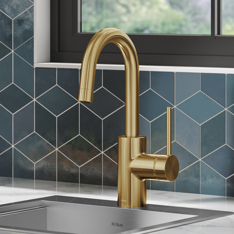 Oletto™ Single Handle Kitchen Bar Faucet, Brushed Brass