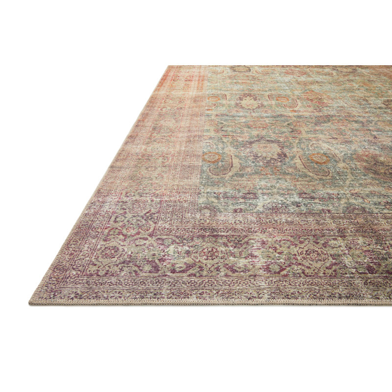 Ivory and Multicolor Synthetic 10' x 14' Rectangular Area Rug
