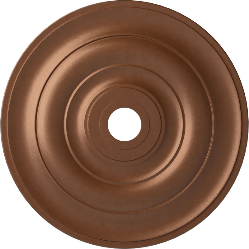 Médaillon de plafond de 26 1/2 po x P 3 5/8 po x P 1 1/2 po Jefferson (convient aux auvents de 5 po ou moins), Cuivre poli