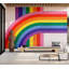 Papier peint de qualité supérieure - rayures arc-en-ciel colorées-18298081