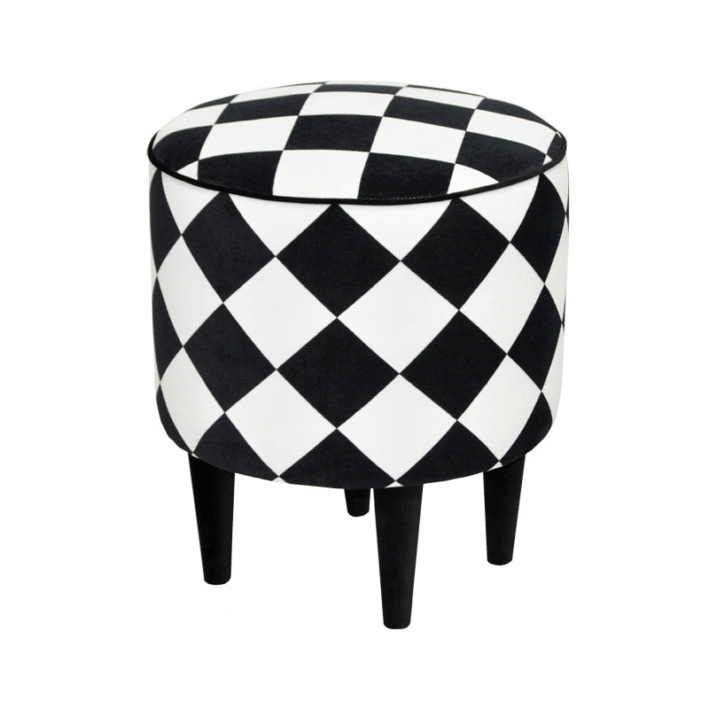 Manufactured Wood Accent Stool, White/Black