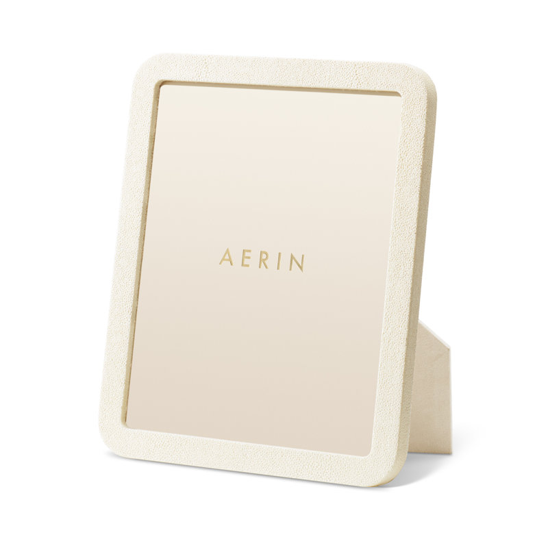 Shagreen Leather Picture Frame, 8" x 10", Cream