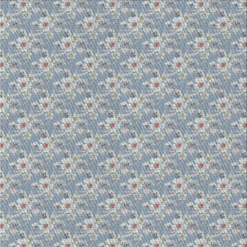 Tapis bleu/gris/rouge à motifs Culbertson, Carré 7 pi