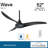 52" Wave 3 - Blade LED Propeller Ceiling Fan with Remote Control and Light Kit Included-38452136